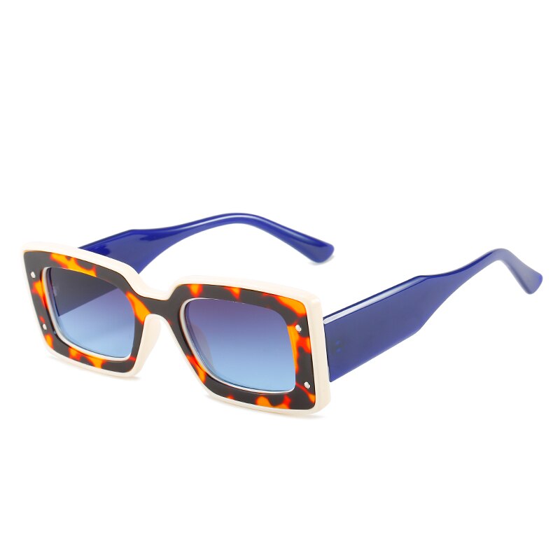 Animal Print Rectangle Sunglasses UV400