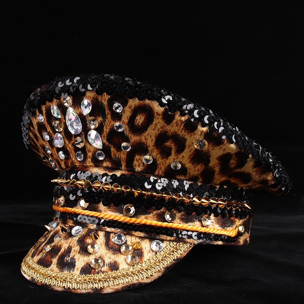 Captains Leopard Print Festival Hat