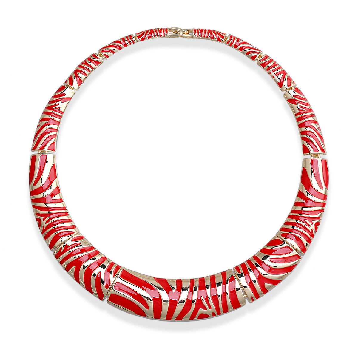 zebra necklace red