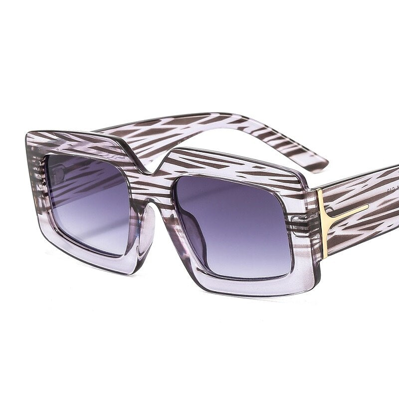 Animal Print Square Sunglasses UV400