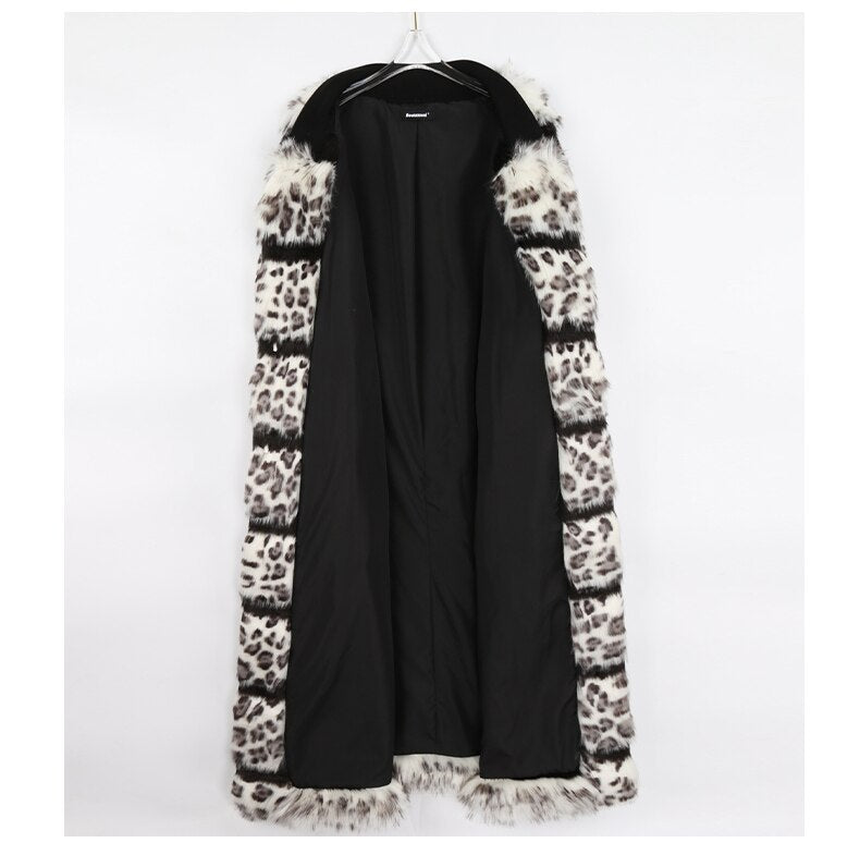 Warm Leopard Faux Fur Coat