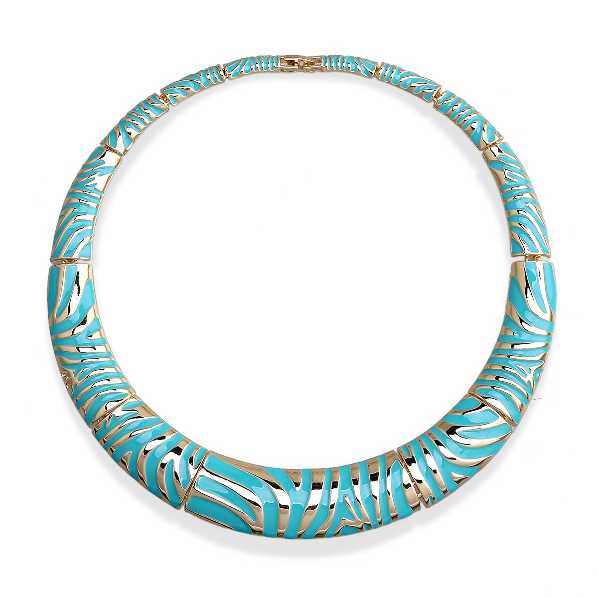 zebra necklace blue