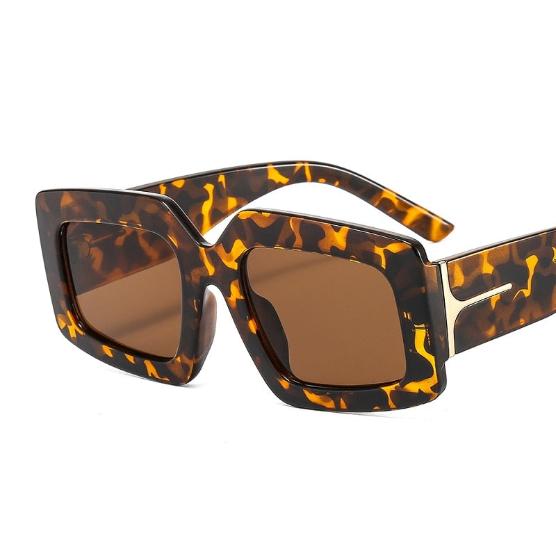 Animal Print Square Sunglasses UV400