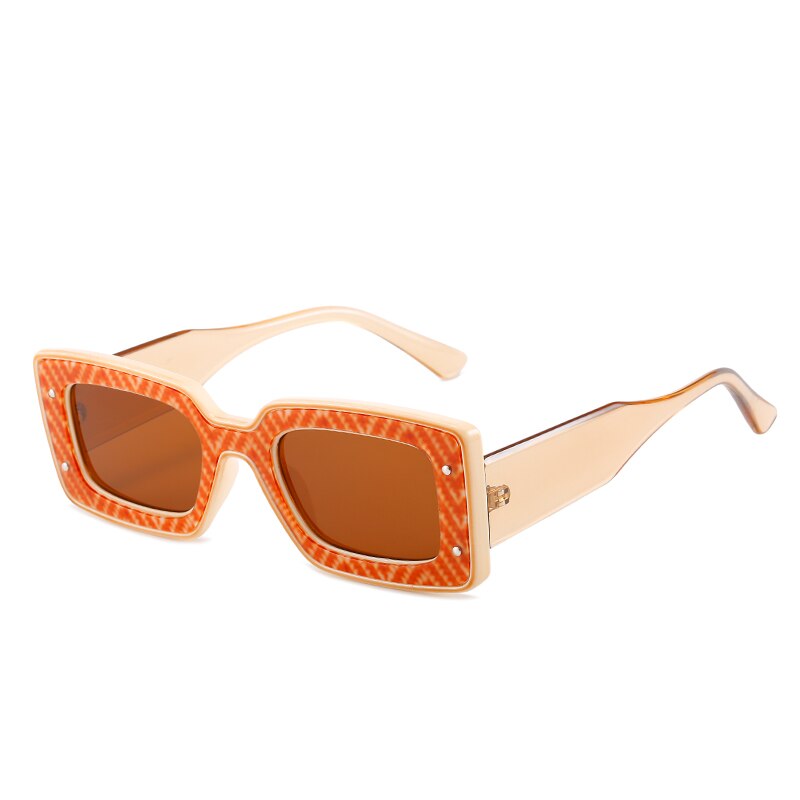 Animal Print Rectangle Sunglasses UV400