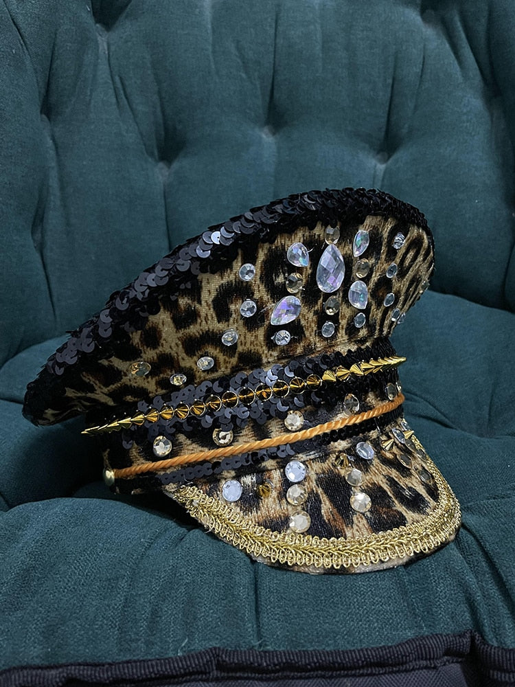 Captains Leopard Print Festival Hat