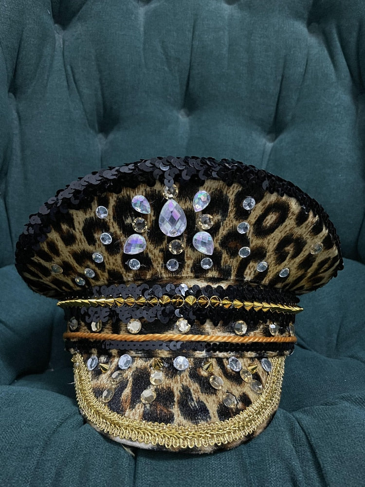 Captains Leopard Print Festival Hat