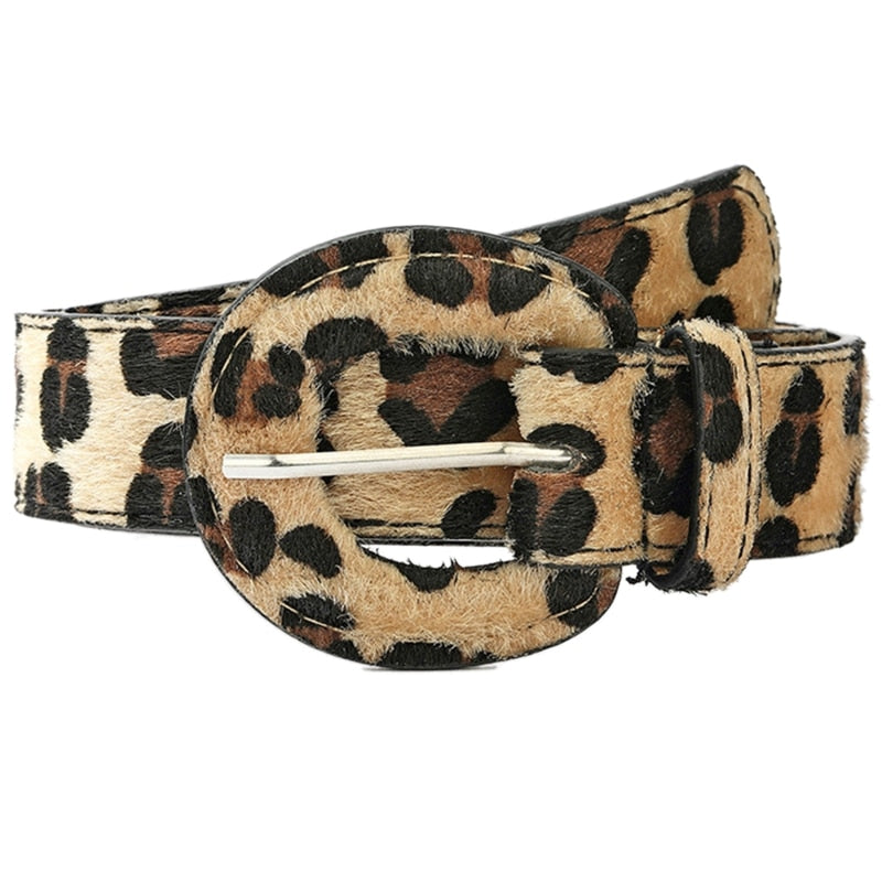 Animal Print  Round Buckle Belt