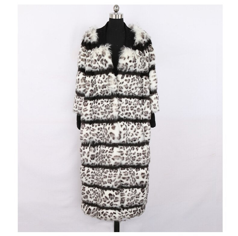 Warm Leopard Faux Fur Coat