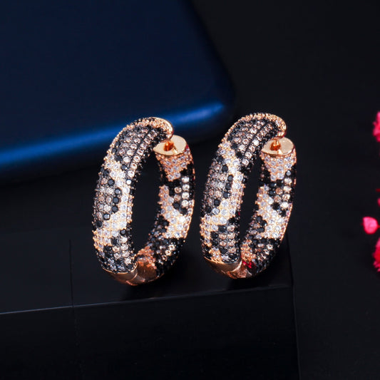 Snake Print Hoop Earrings