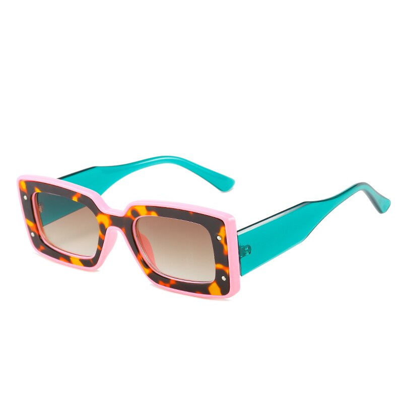 Animal Print Rectangle Sunglasses UV400