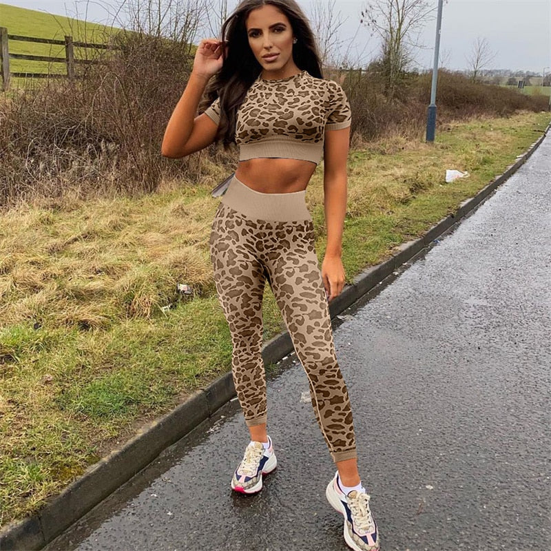 Animal print workout pants sale