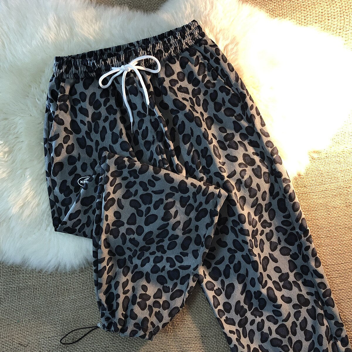 Leopard Print Casual Loose Pants